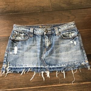 Abercrombie and Fitch distressed denim mini